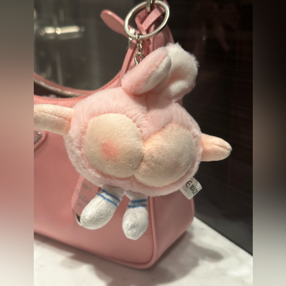 !Cute Pink Bunny Plush Keychain 🌸💫